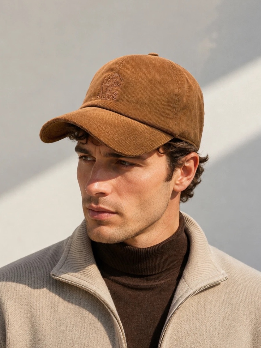 Brunello. Cucinelli. Chocolate Brown Corduroy Baseball Hat Cap